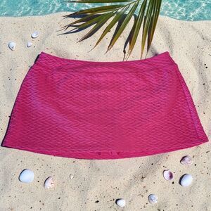 Lands' End Women's Size 18 Swim Skort Skirt With Built in Brief Pink